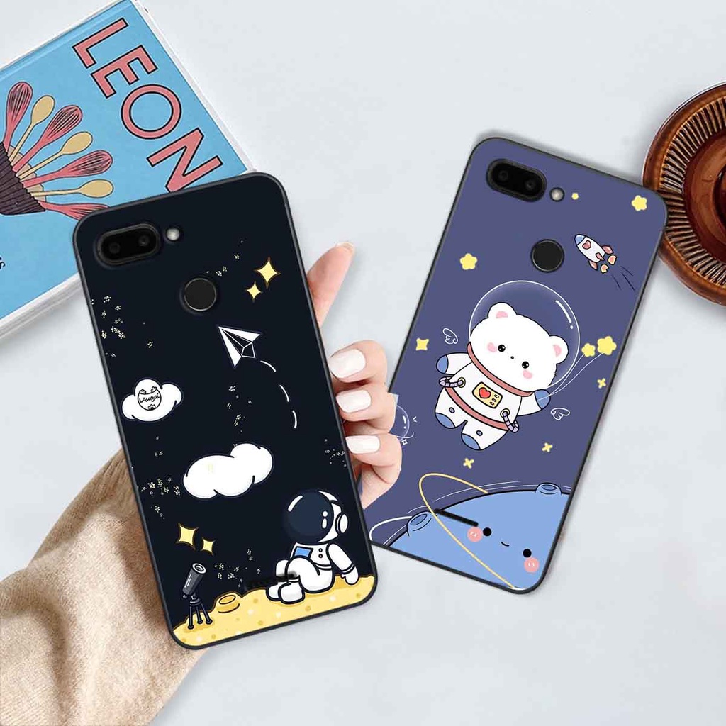 Ốp Xiaomi Redmi 6 in hình vũ trụ, phi hành gia bầu trời cute dễ thương