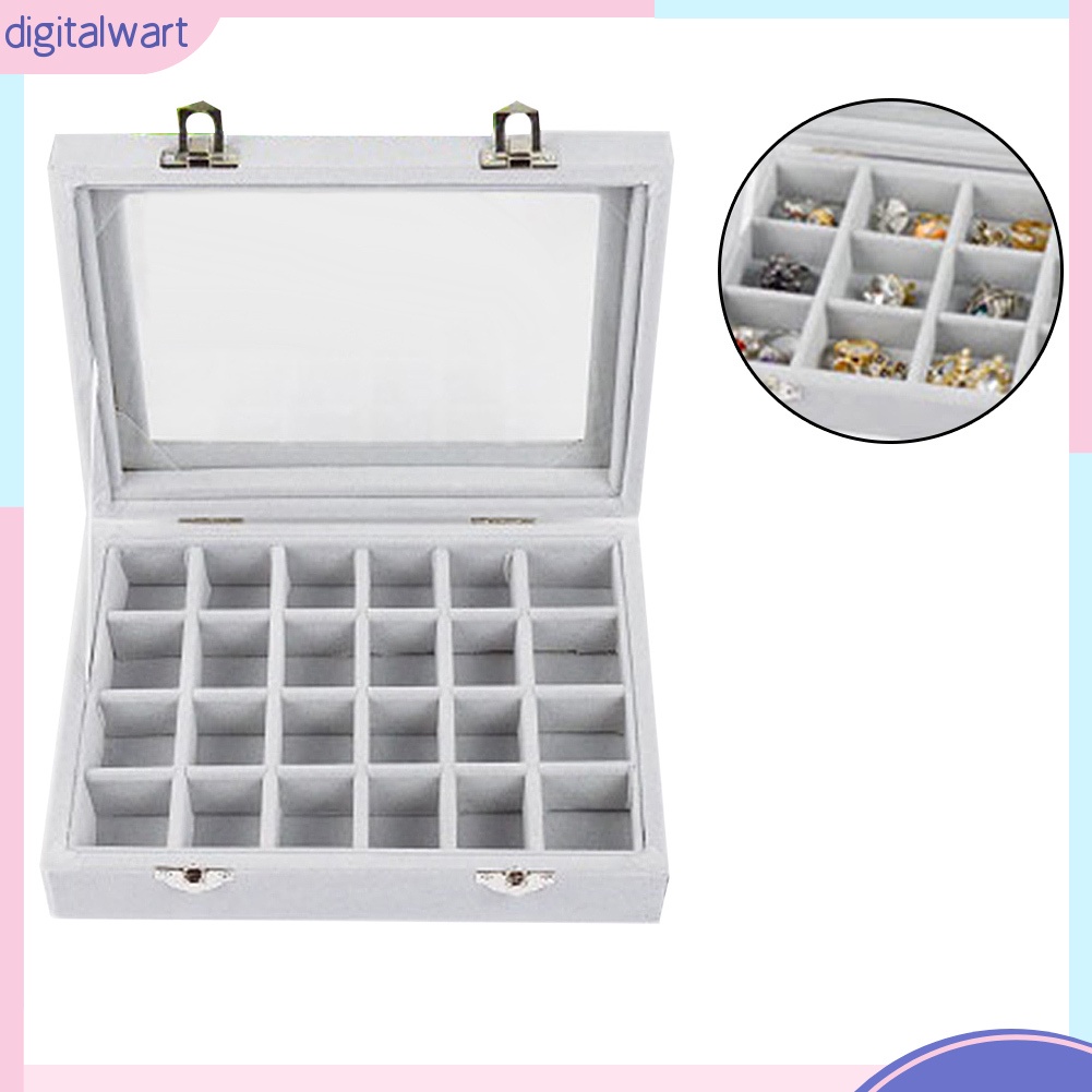 Khay Trưng Bày Trang Sức 24 Ngăn Bằng Nhung Sang Trọng