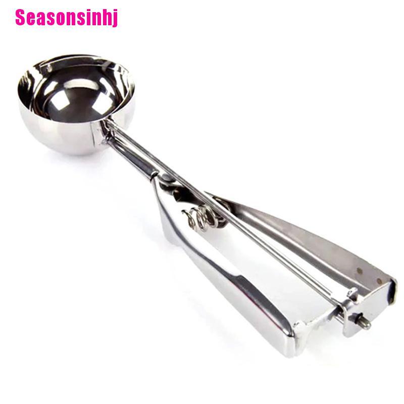 【Seasonsinhj】Stainless Steel Mechanical Ice Cream Scoop | Melon Baller, Cookie