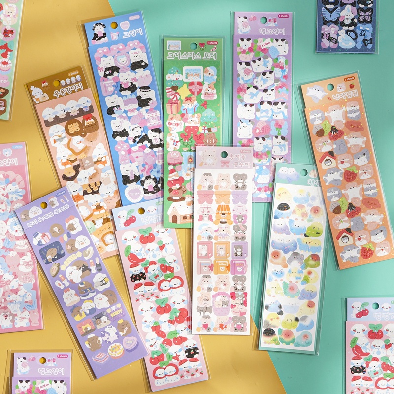 Flowertree 1 Sticker Hình Thú Cưng Trang Trí Scrapbook