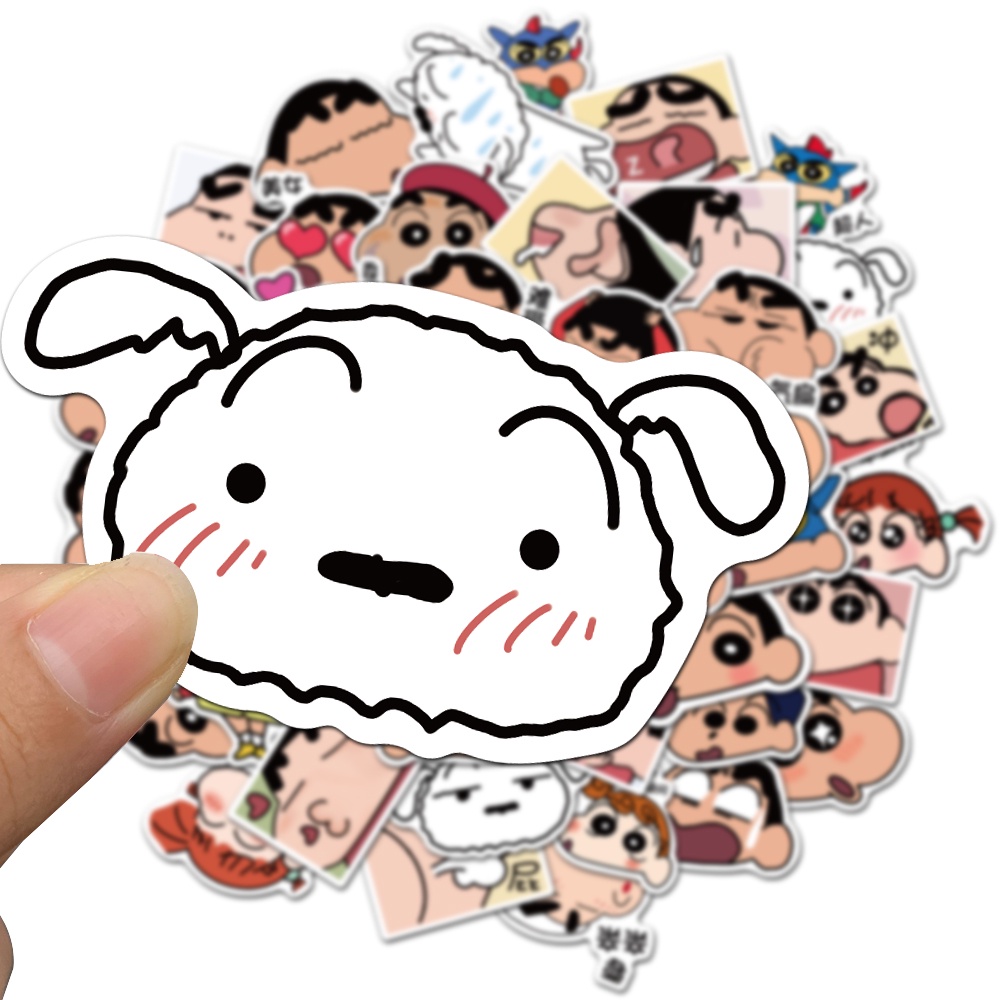 10/ 25/ 50 Miếng dán bằng PVC hình cậu bé bút chì dễ thương DIY chống thấm nước độc đáo trang trí ván trượt/ điện thoại