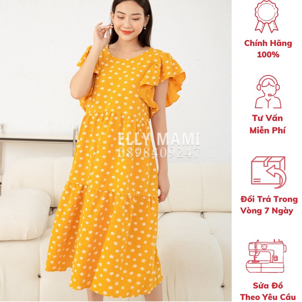 ( 40kg - 95kg ) Đầm Bầu , Suông Hoa Cúc Nhí Mặc Thoải Mái Suốt Thai Kì & Sau Sinh Thiết Kế Cao Cấp