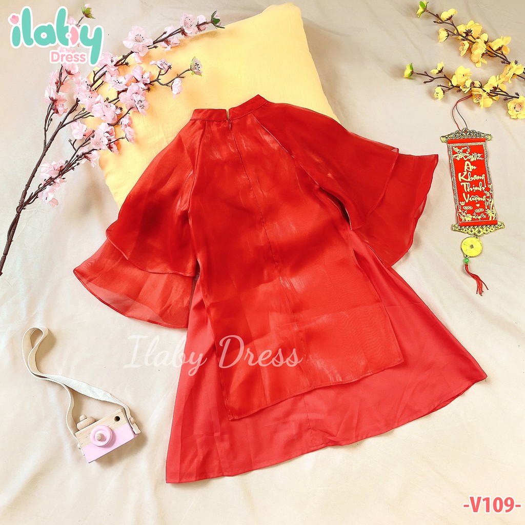 [Mã FARSBR7A giảm 10% đơn 99K] Áo dài cho bé gái ILaby tơ organza [V109]