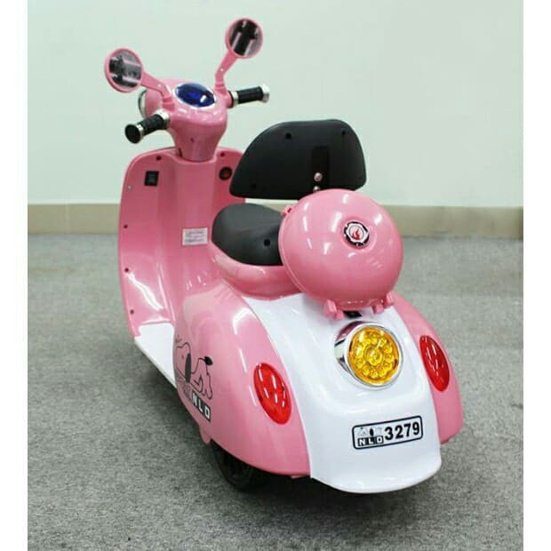 [NHẬP TOY30K] Xe máy điện Vespa kiểu mới (có đèn + nhạc + tựa lưng)