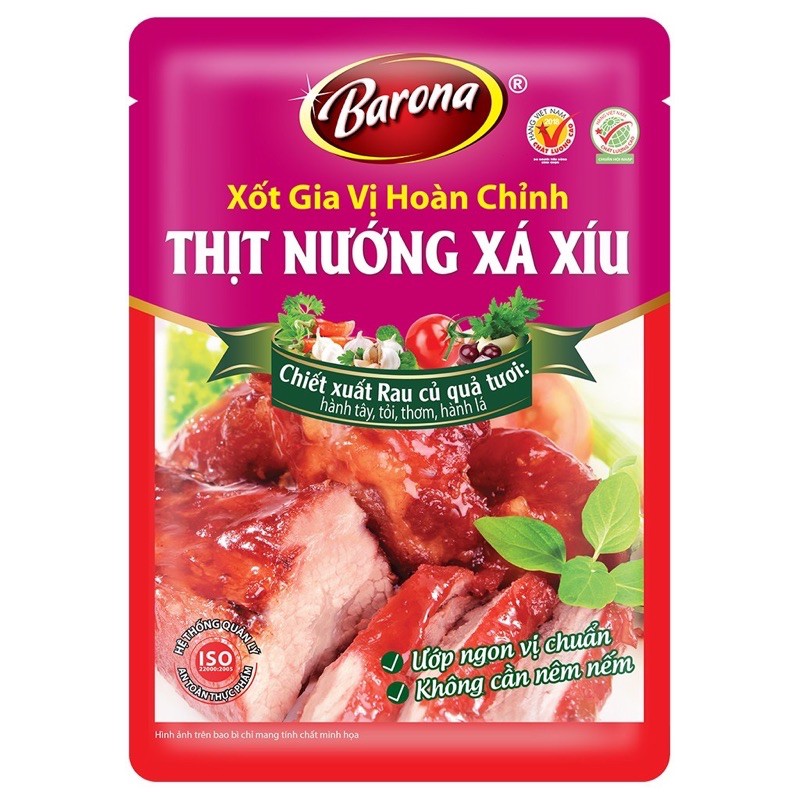 Xốt Thịt Nướng Xá Xíu Gia Vị Hoàn Chỉnh BARONA Thịt Nướng Xá Xíu gói 80g