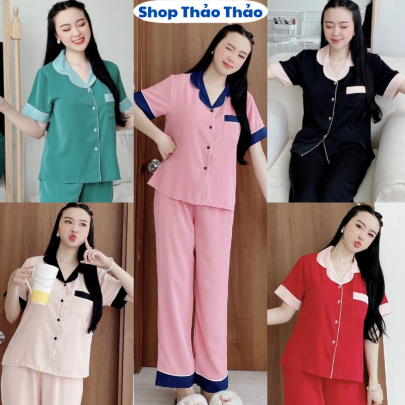 Đồ Bộ Pijama - Bộ Lụa Mango Siêu Mềm Mượt Hàng Có Size Đến 75kg
