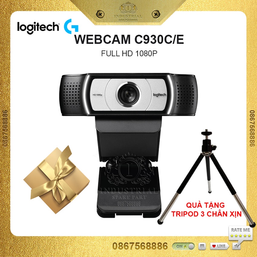 Webcam Logitech C930C/E full HD 1080P họp trực tuyến học online bảo hành chính hãng 12 tháng tặng chân máy cao cấp