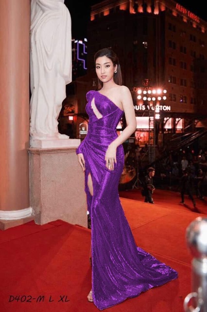 Đầm body kim sa lệch vai