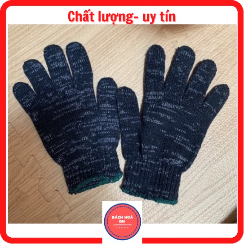 Găng tay lao động (1 đôi) Găng tay bảo hộ sợi len màu xám đen 60g