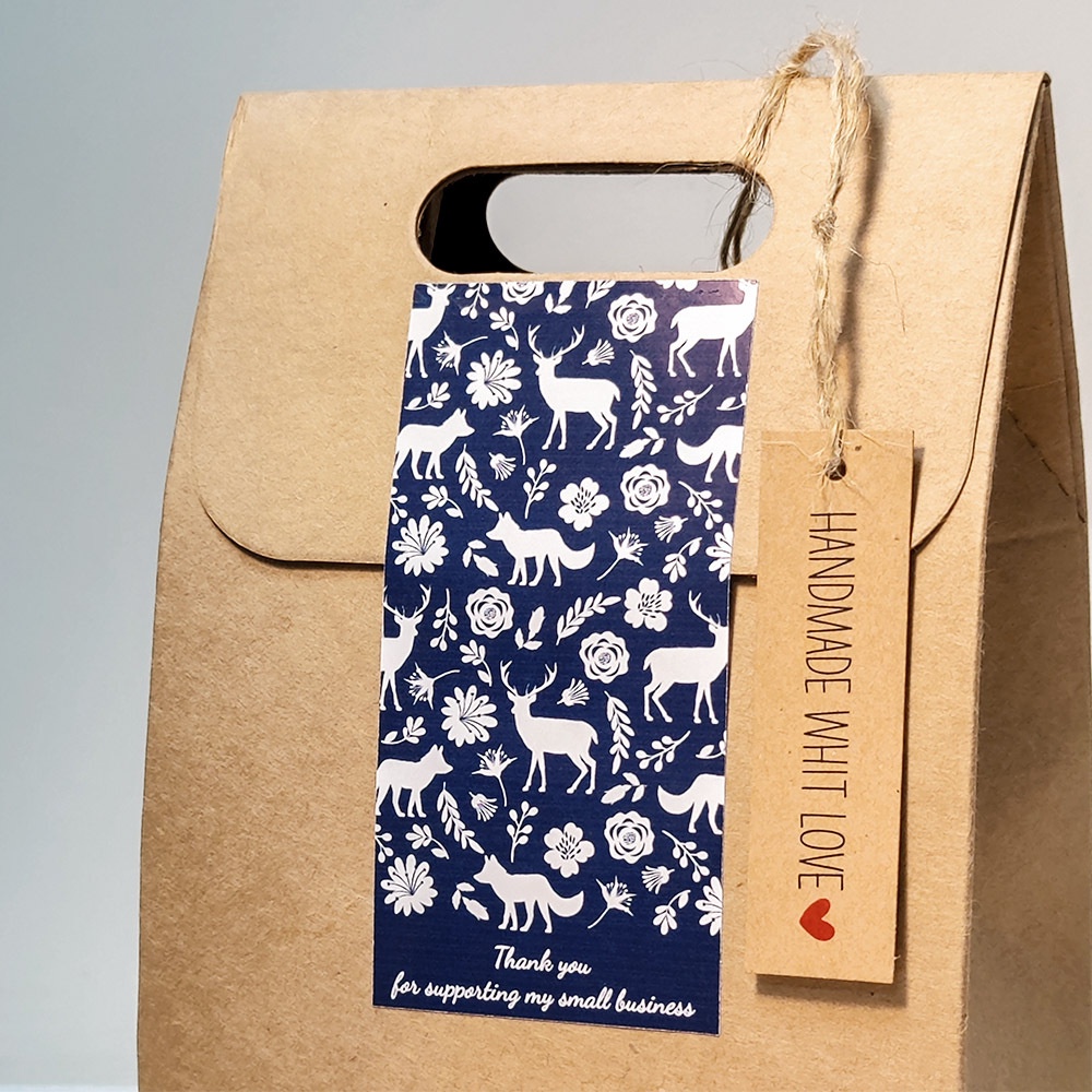 Tem niêm phong, nhãn dán thank you, tem cảm ơn thiết kế kiểu vintage nhiều màu