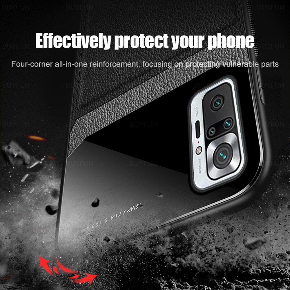 Ốp Điện Thoại Da Viền Silicon Tráng Gương Sang Trọng Cho xiaomi redmi note 10 pro redme red mi note10 not 10pro