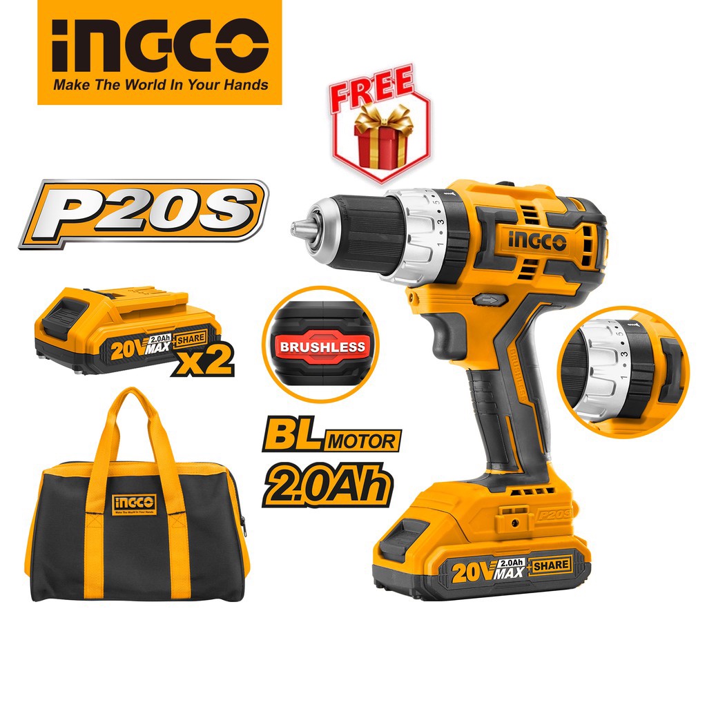 Máy khoan búa dùng pin Ingco 20V ( không chổi than ) CIDLI20608