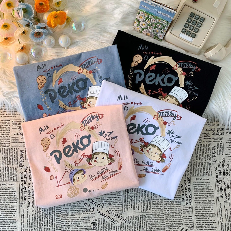 Áo Thun 100% cotton Tay Ngắn Màu Hồng Thời Trang Mùa Hè Dành Cho Nữ