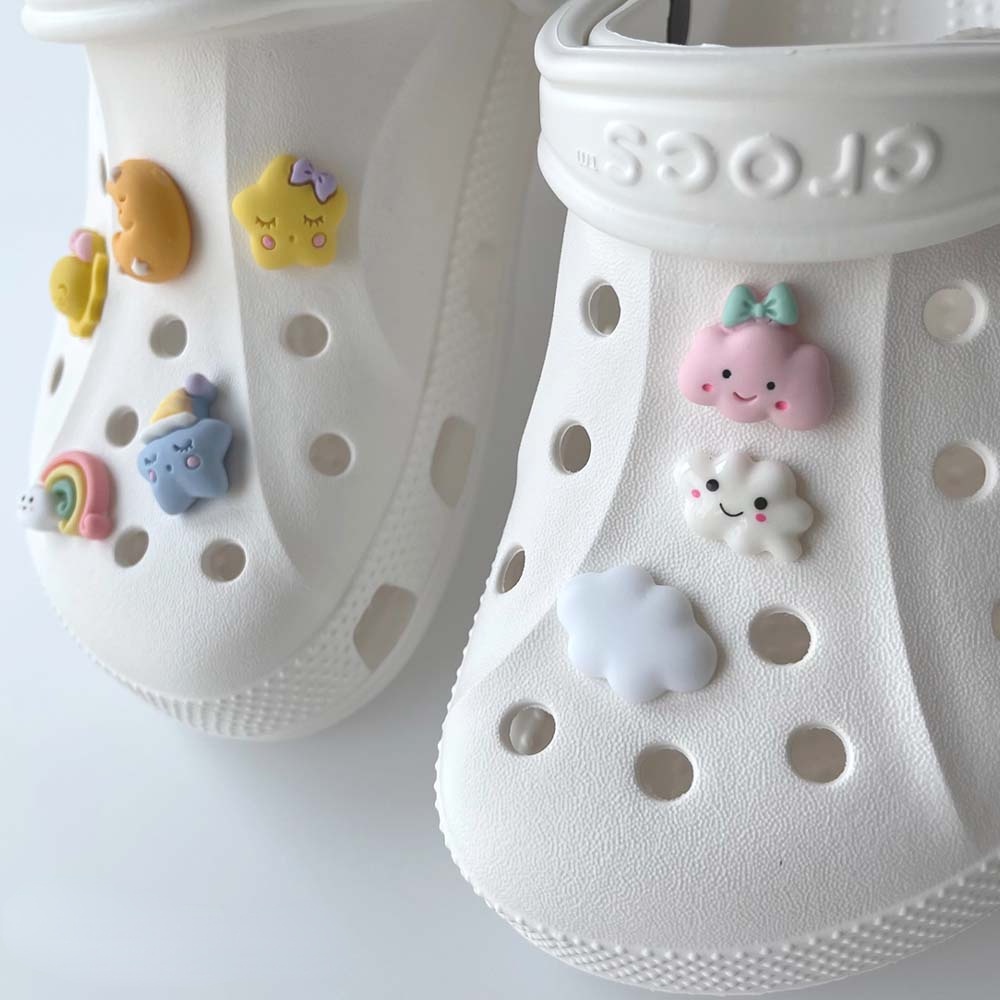 [Deco] Giày Crocs Cài Nút 7 Loại Thời Tiết Dễ Thương Trang Trí Giày