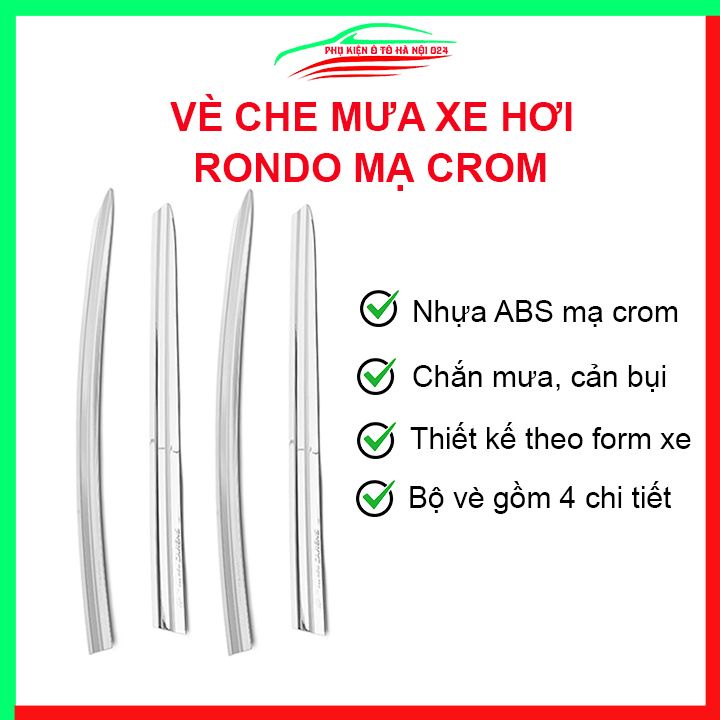 Vè che mưa cho xe ô tô Rondo mạ crom sáng bóng