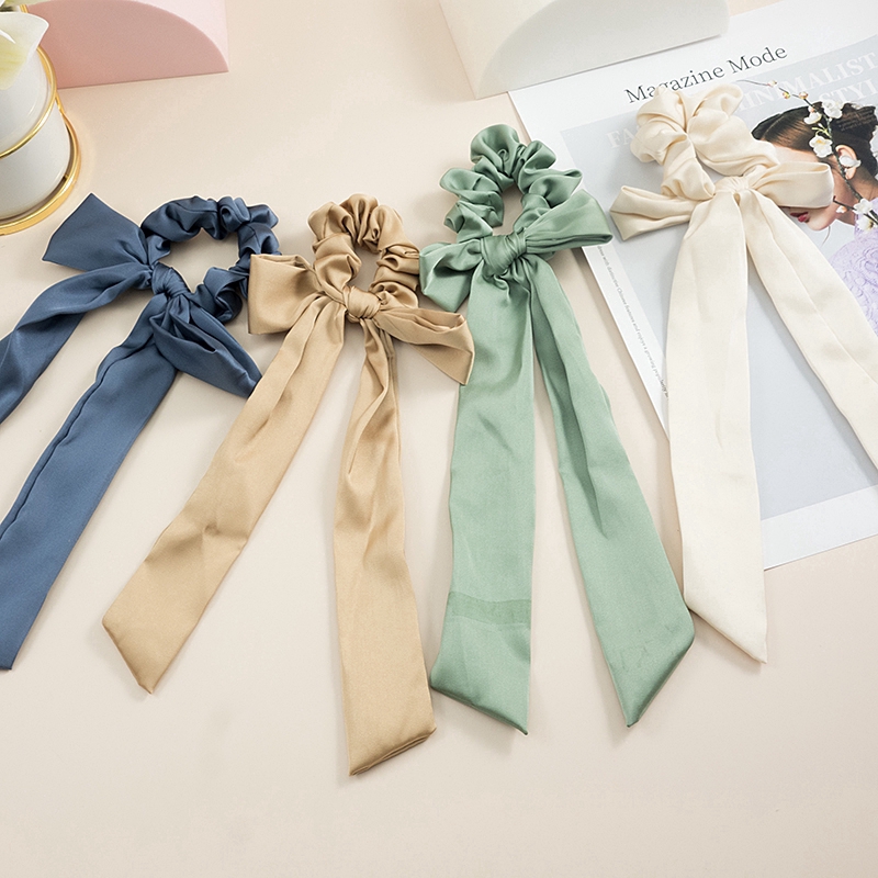 Dây buộc tóc đuôi ngựa thắt nơ lớn kiểu dáng đơn giản thời trang D062601