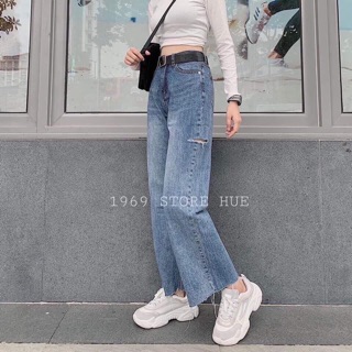 QUẦN BÒ ỐNG SỚ RÁCH 2 SƯỜN