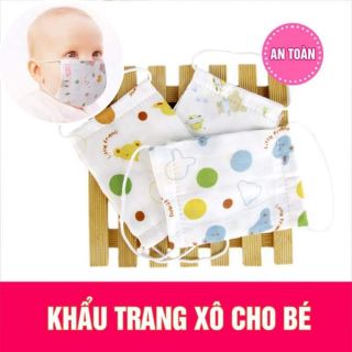 Khẩu trang xô 4 lớp xuất nhật dày dặn bảo vệ hô hấp cho bé .