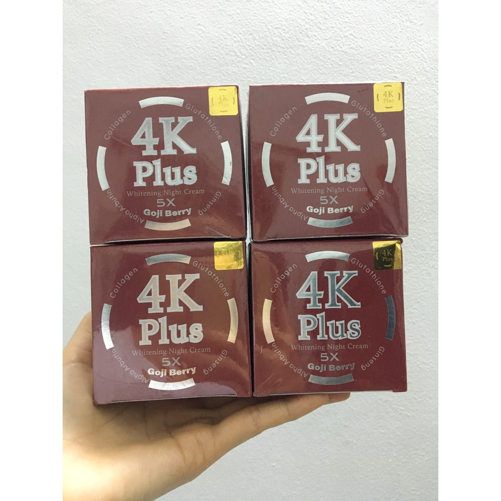 Kem 4K Plus Whitening Night Cream 5X Goji Berry/ Kem 4K đỏ dưỡng trắng da, mờ sẹo thâm mụn hàng chuẩn Thái
