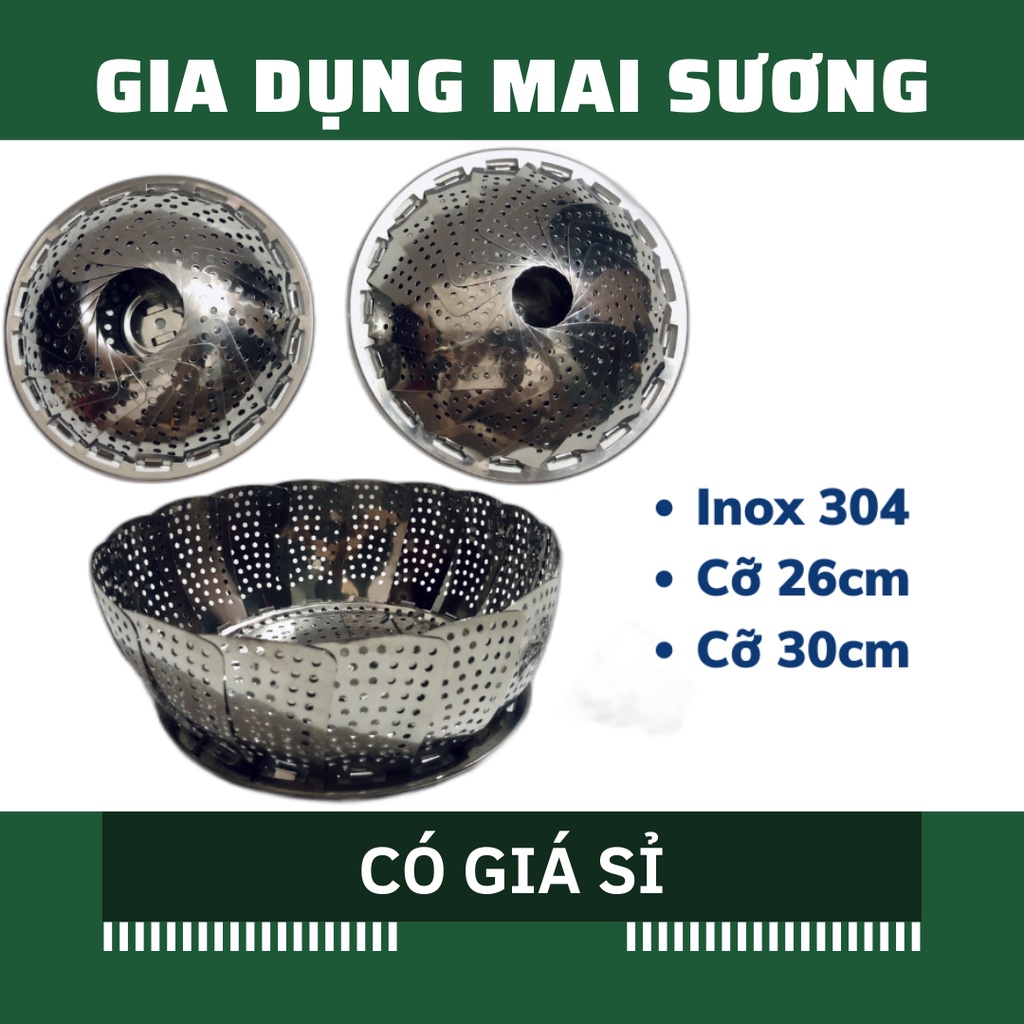 [Giá Sỉ] Vỉ Hấp Xòe, Khay Hấp Xôi Xòe Inox 304 26cm 30cm
