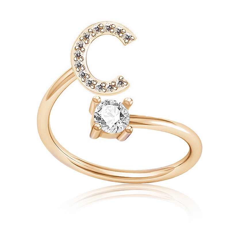 Nhẫn Kim Loại Hình Chữ Cái Từ A Đến Z Có Thể Điều Chỉnh Kích Cỡ