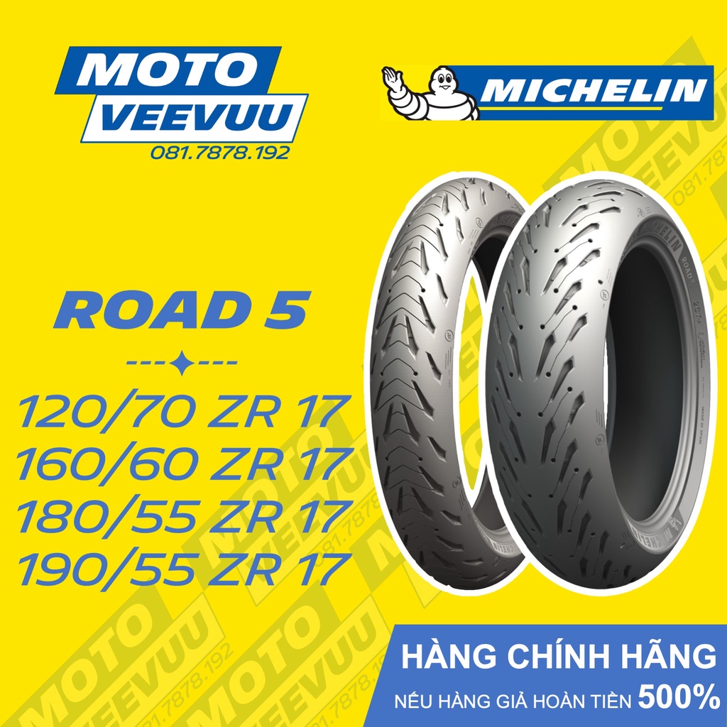 Vỏ lốp xe máy Michelin Road 5 đủ size 120/70-17 160/60-17 180/55-17 190/55-17 lốp michelin