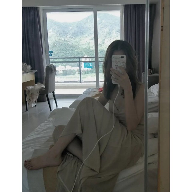 [ Order ] Đầm hai dây hở lưng ulzzang / đầm ulzzang vải dạ kim tuyến / váy dây chéo lưng