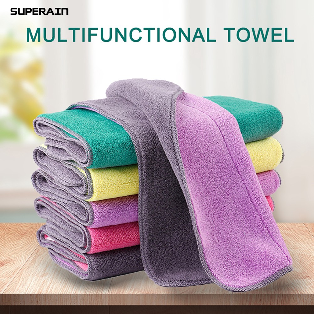 💠SUPERAIN  Double Side Hand Towel Kitchen Bathroom Cleaning Washcloth