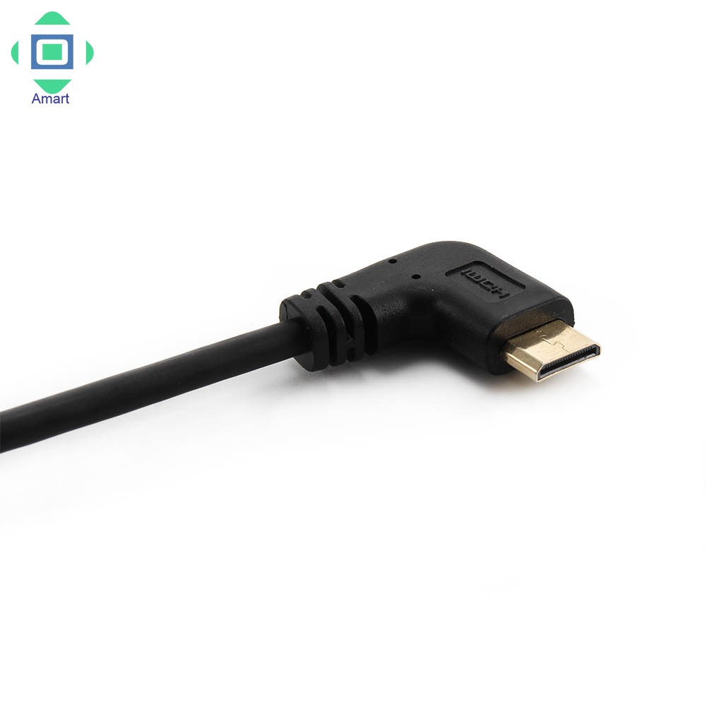 Dây cáp HDMI mini dạng dây xoắn lò xo đầu cong góc phải/góc trái tiện dụng