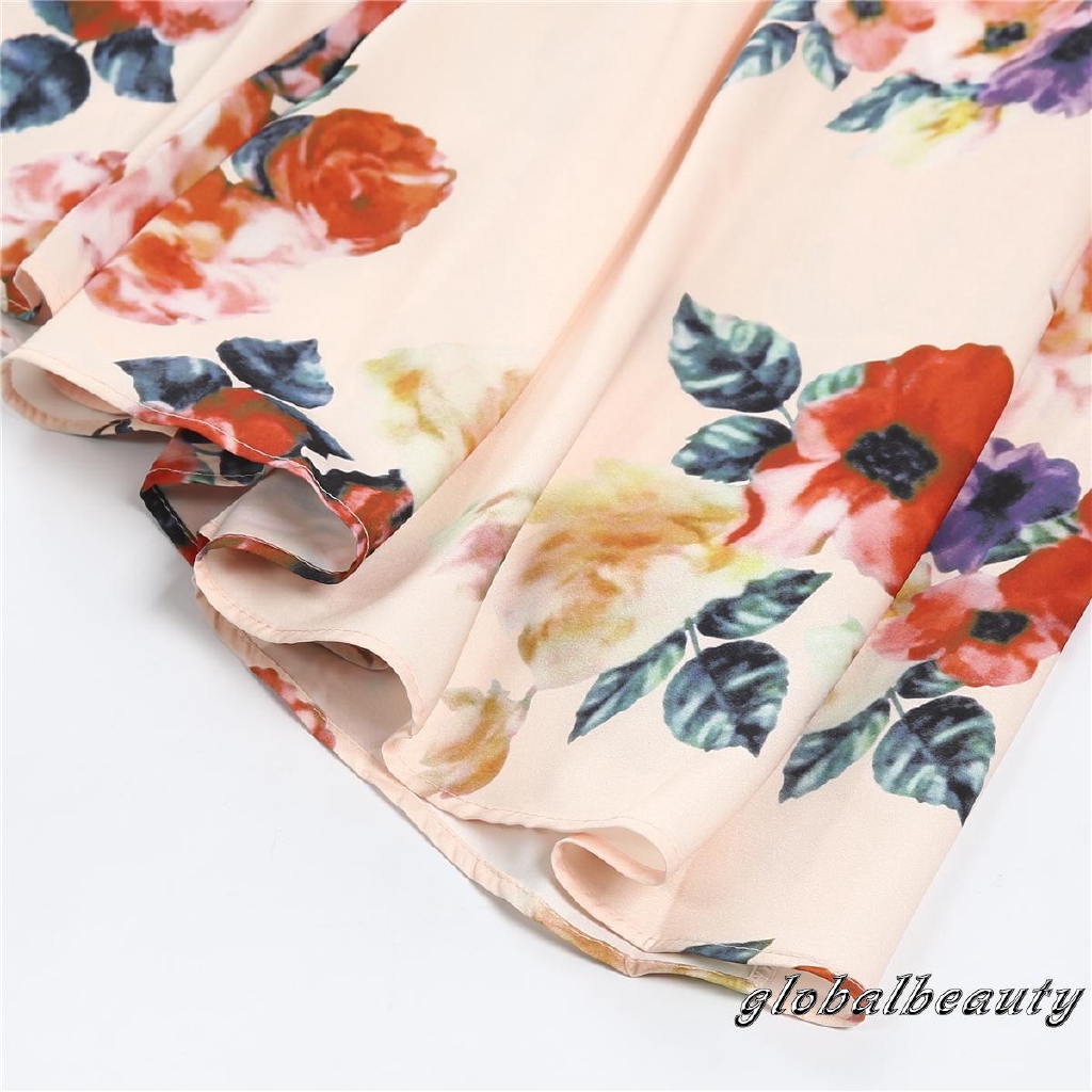 Đầm nữ dáng dài phối họa tiết bông hoa độc đáo