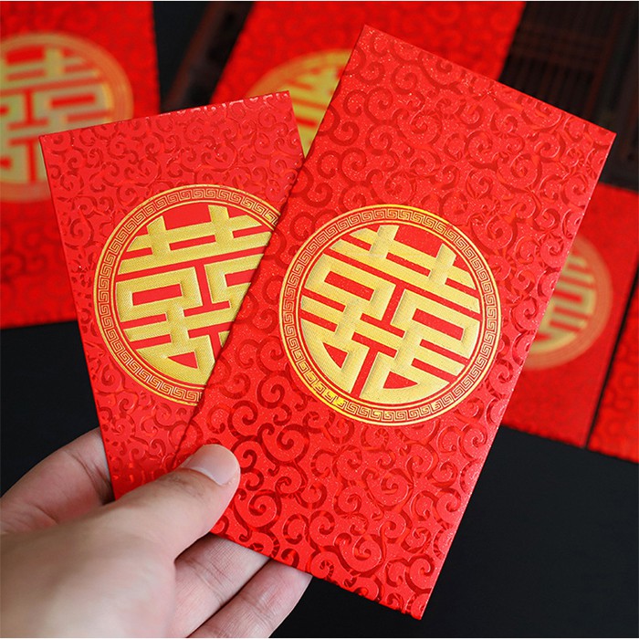 Phong bao lì xì cưới 2023, bao nạp tài 2023, Phong Bao Lì Xì Chữ Hỷ Đẹp