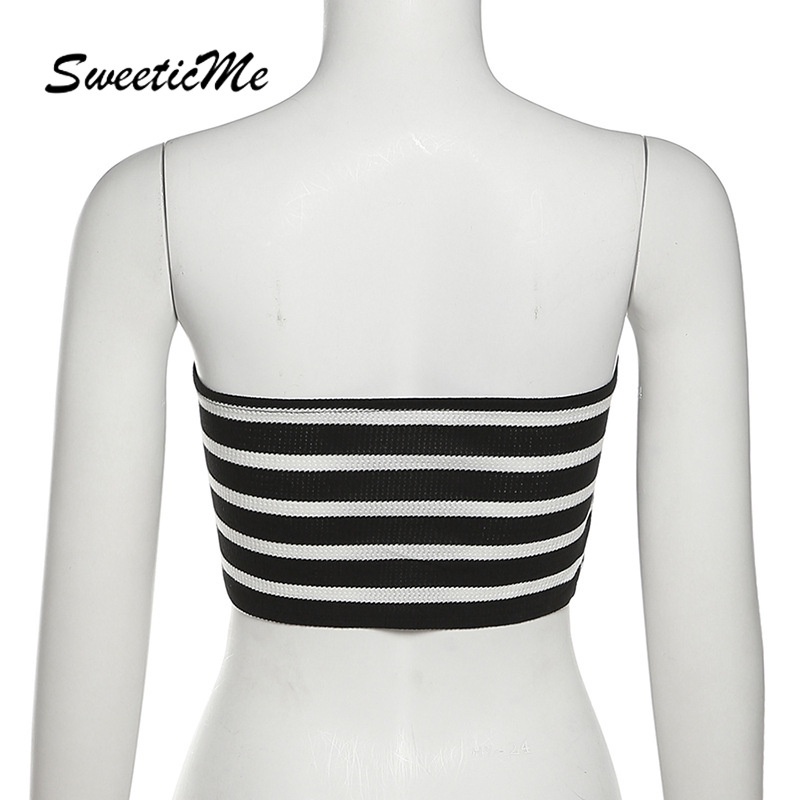 Áo Ống Không Tay Hở Lưng Dáng Chữ A In Họa Tiết Kẻ Sọc Thời Trang Hàng Mới   Dành Cho Bạn Nữ