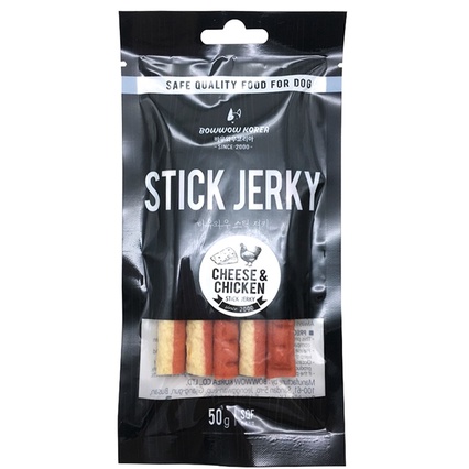 [DINH DƯỠNG CAO] BÁNH THƯỞNG MỀM DẠNG QUE CHO CHÓ VỊ GÀ, PHÔ MAI, CÁ HỒI STICK JERKY BOWWOW 50G