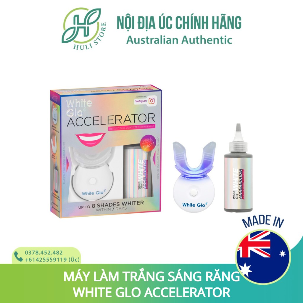 BỘ KÍCH TRẮNG RĂNG BẰNG ÁNH SÁNG XANH SIÊU HOT White Glo White Accelerator Blue Light Teeth Whitening System