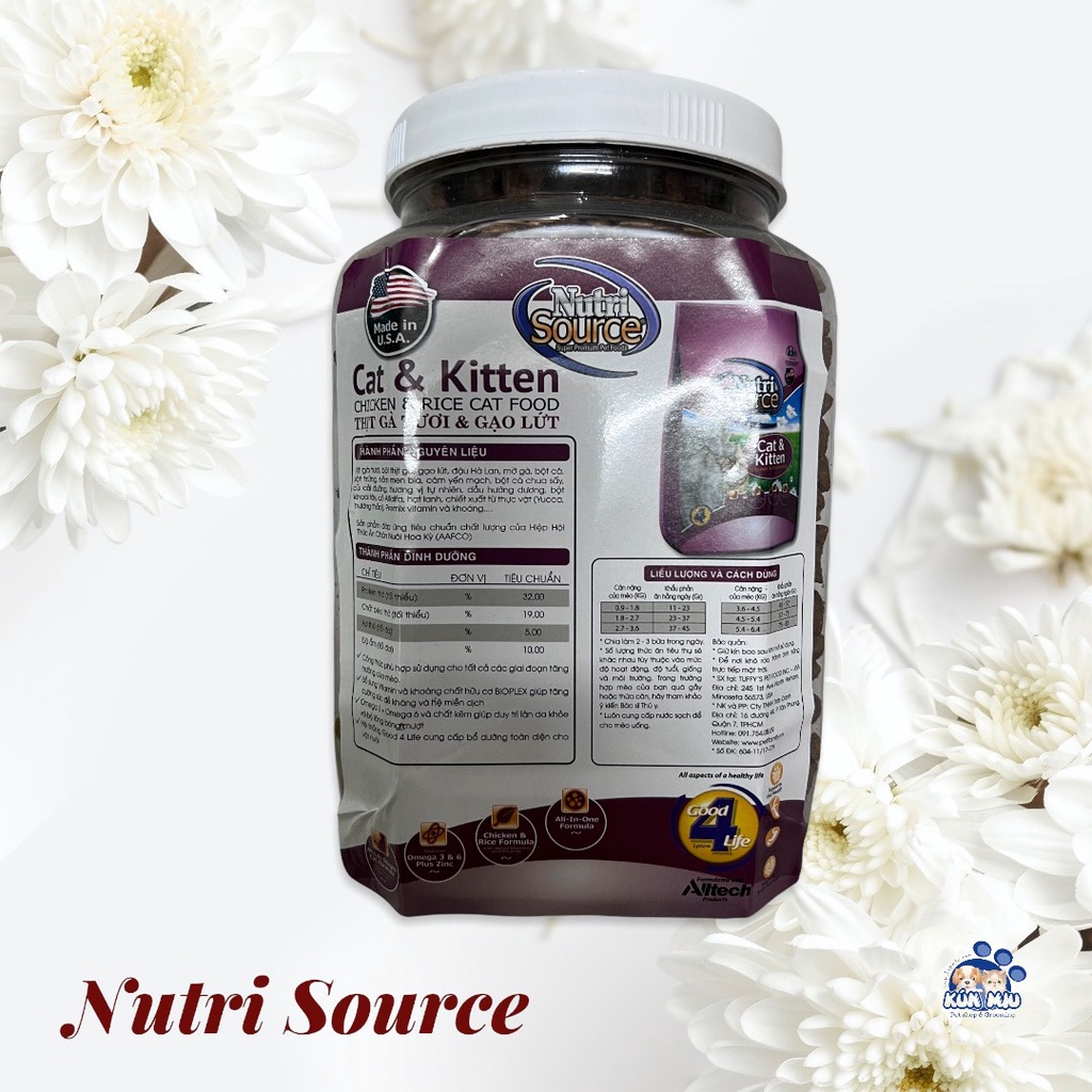 Thức ăn dành cho mèo Nutri Source-hộp 1kg