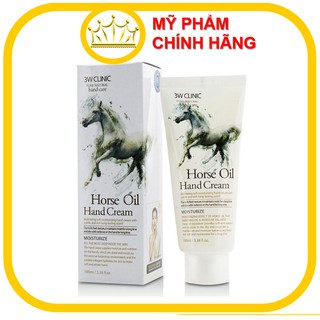 Kem Dưỡng Da Tay Dầu Ngựa 3W Clinic Horse Oil Hand Cream 100ml