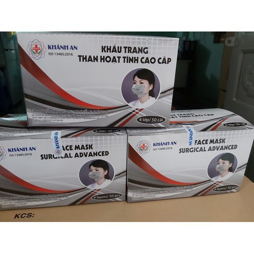 KHẨU TRANG KHÁNH AN 4 LỚP CAO CẤP KHÁNG KHUẨN (MÀU XÁM)