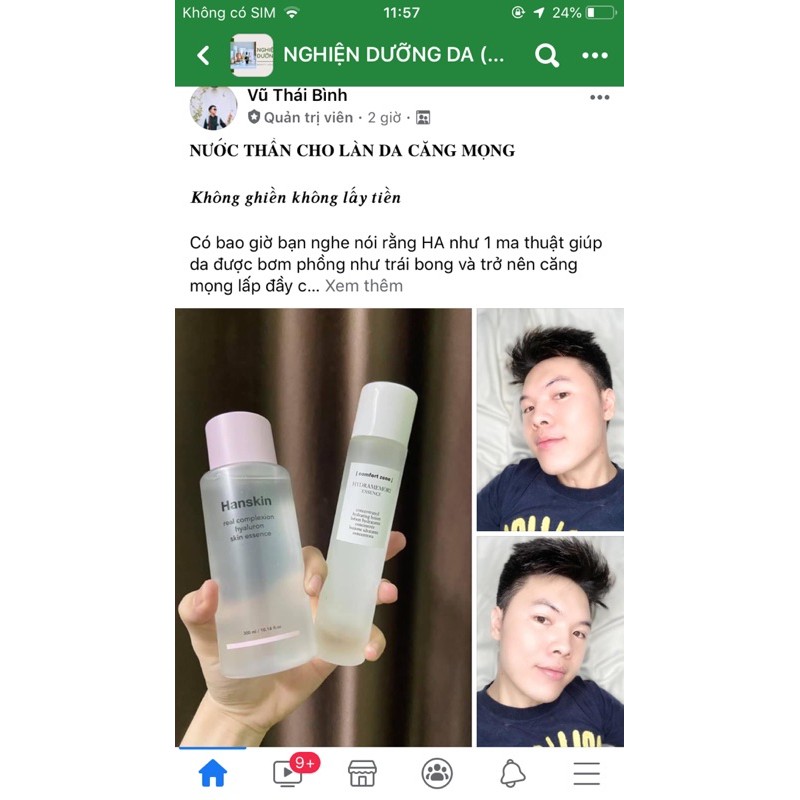 TINH CHẤT DƯỠNG ẨM CHO DA CĂNG BÓNG HANSKIN TONER