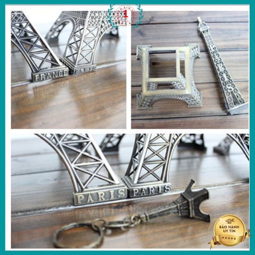 Mô hình tháp eiffel size vừa chiều cao 15-25cm chất liệu kim loại dùng để trang trí tiểu cảnh làm quà tặng , Qbin shop