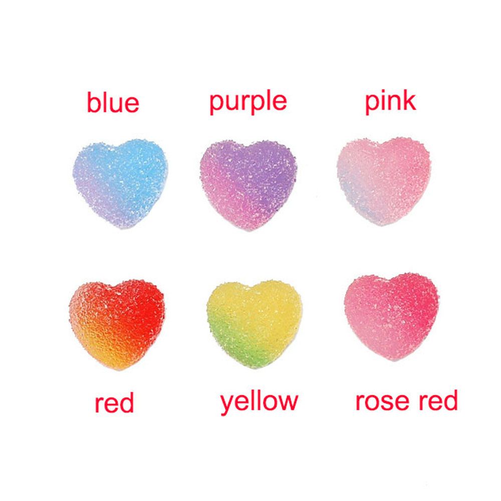 10 Phụ kiện trang trí hình trái tim bằng nhựa nhiều màu sắc dễ thương dùng cho sổ tay diy