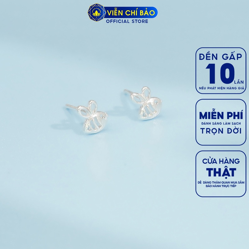 Bông tai con ong chất liệu bạc 925 thời trang phụ kiện trang sức nữ thương hiệu Viễn Chí Bảo E074