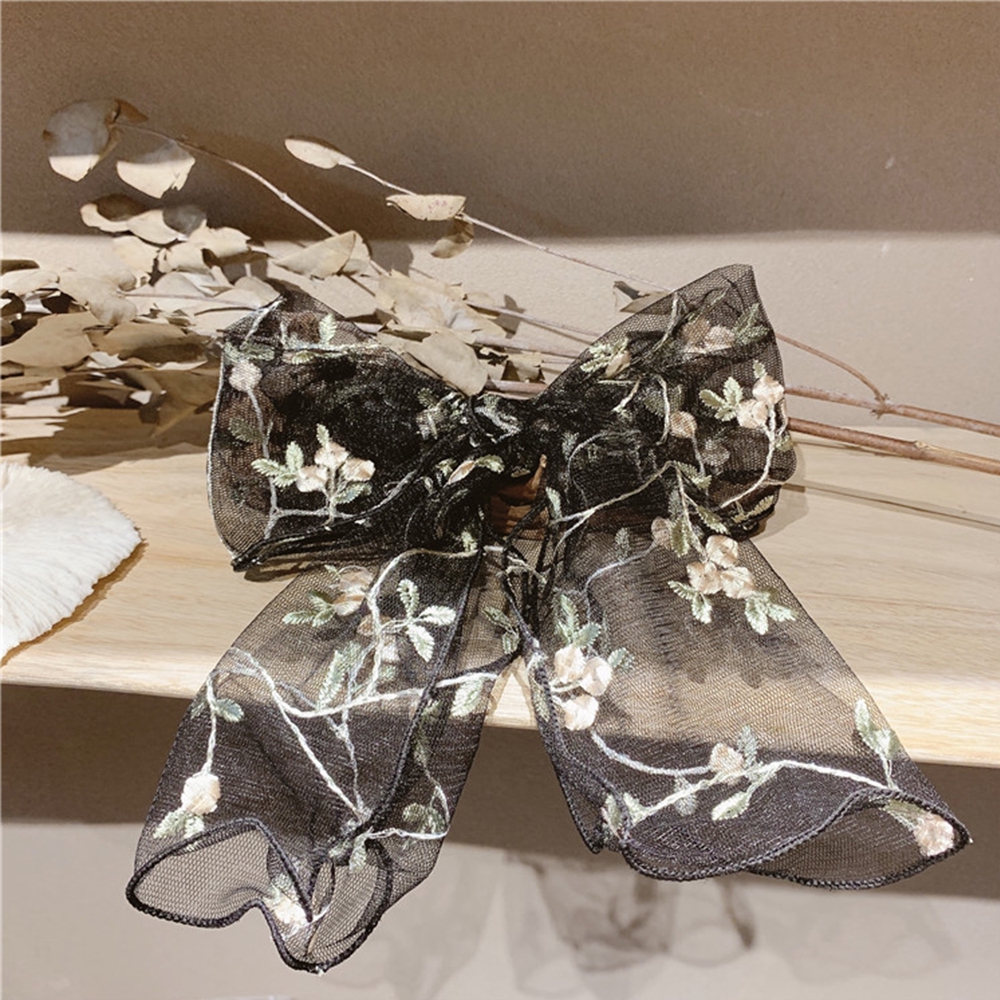 Dây Cột Tóc Phối Ren Họa Tiết Thêu Xinh Xắn