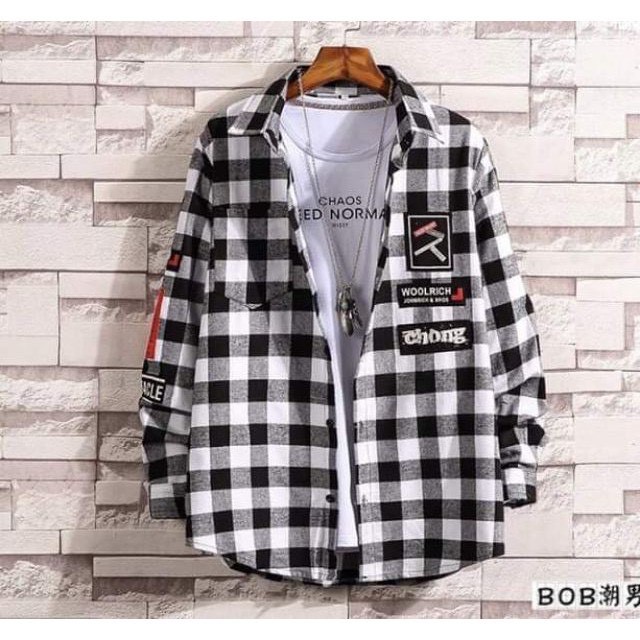 ÁO KHOÁC SƠMI CAO CẤP SỌC CARO UNISEX NAM NỮ