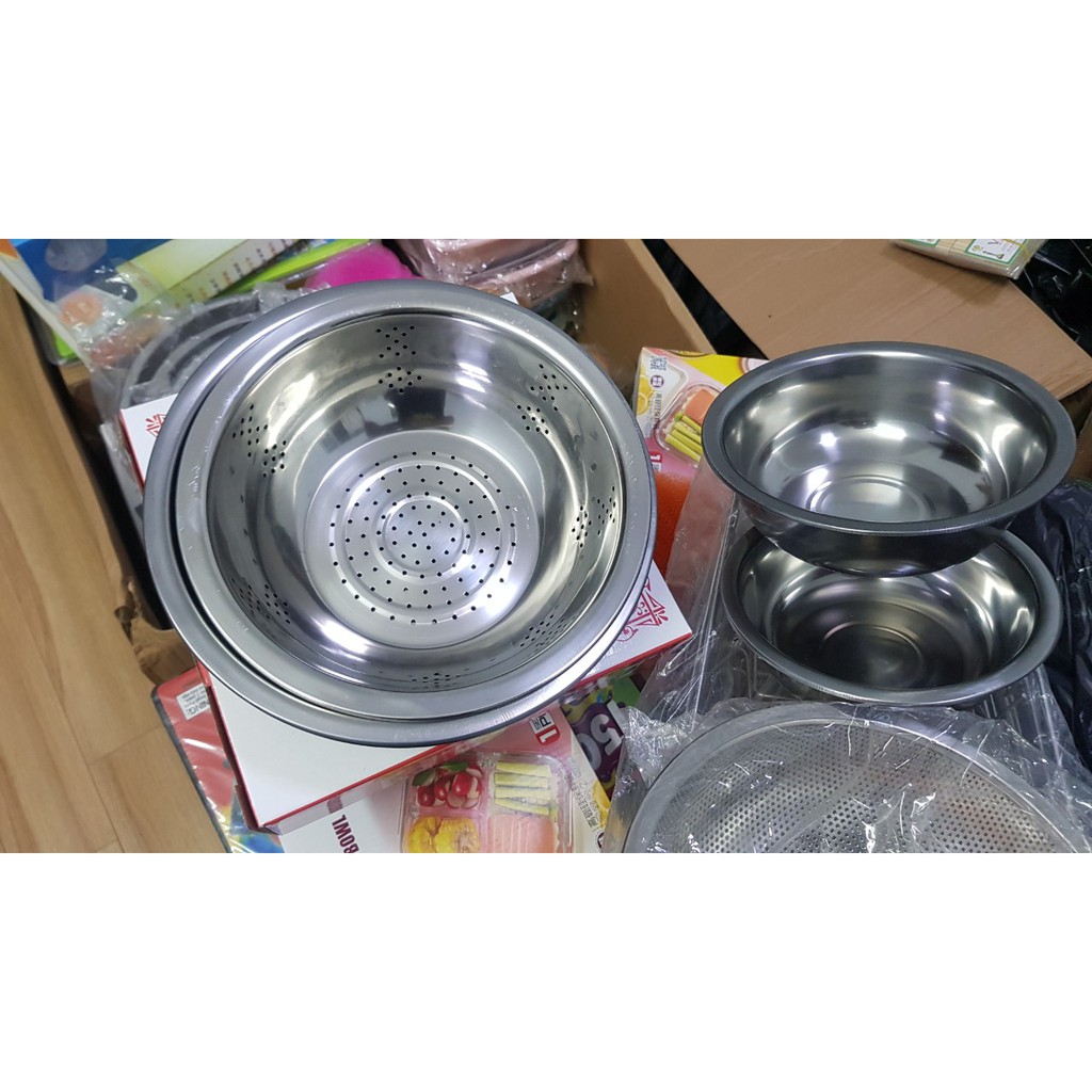 [ RẺ VÔ ĐỊCH ] SET 5 BÁT INOX LOẠI 18 ĐẾN 26 CM GIÁ SIÊU HÓT