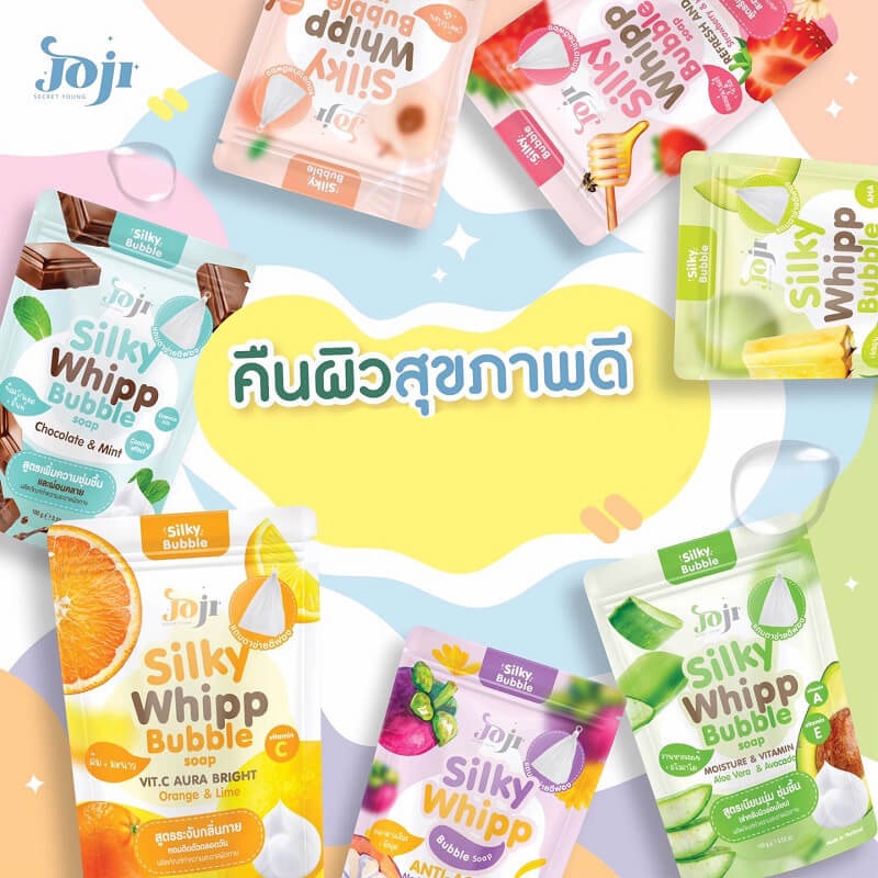 01 Cục Xà bông phục hồi dưỡng trắng da JOJI Secret Young Silky Whipp Bubble Soap Thái Lan 100gram