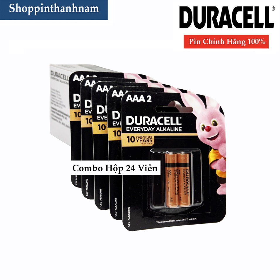 Hộp 24 viên (12 vỉ) Pin AA / Pin AAA Duracell chính hãng