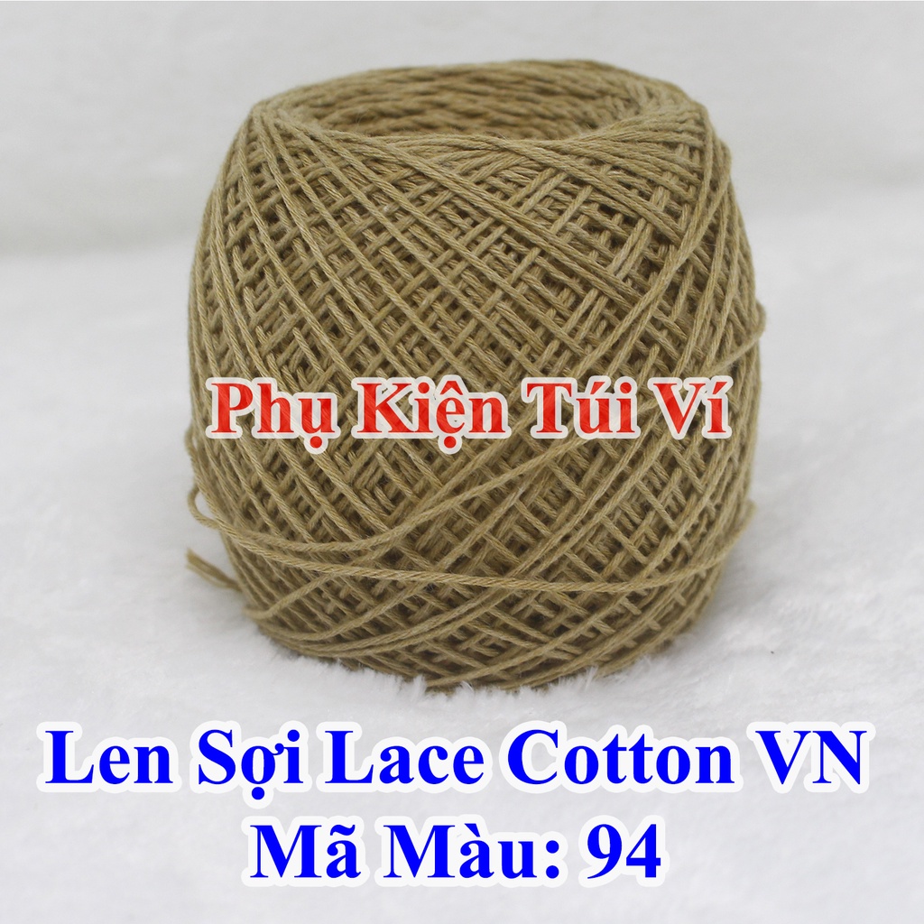 Sợi lace cotton Việt Nam 50gr/cuộn (Mã màu: 01 - 94)