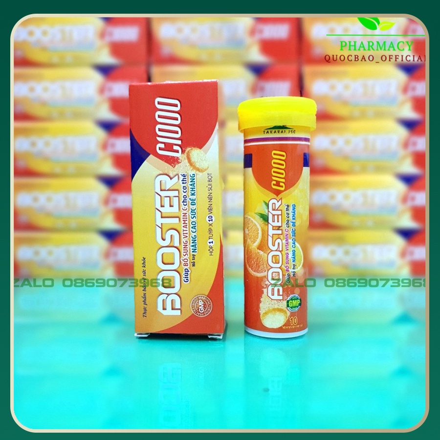 Viên sủi Vitamin C 1000mg ☀ Booster C1000 ☀ Giúp bổ sung vitamin C cho cơ thể, hỗ trợ nâng cao sức đề kháng [tuýp 10v]