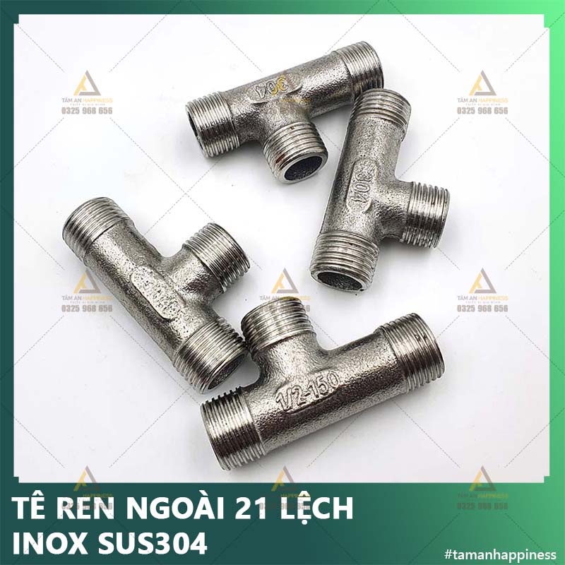 [FreeShip] TÊ REN NGOÀI 21 LỆCH INOX SUS 304, T CHIA NƯỚC BỒN CẦU VÀ VÒI XỊT VỆ SINH HÀNG ĐẸP GIÁ RẺ