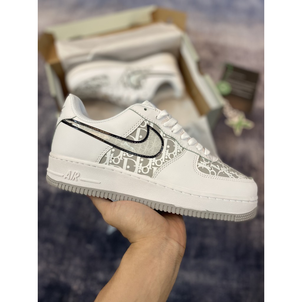 [MyGsneaker] Giày AF1 Monogram chữ xám bản tiêu chuẩn